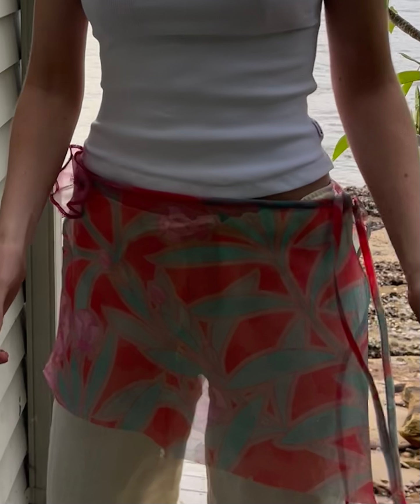 Mini Wrap Skirt with Flower Detail